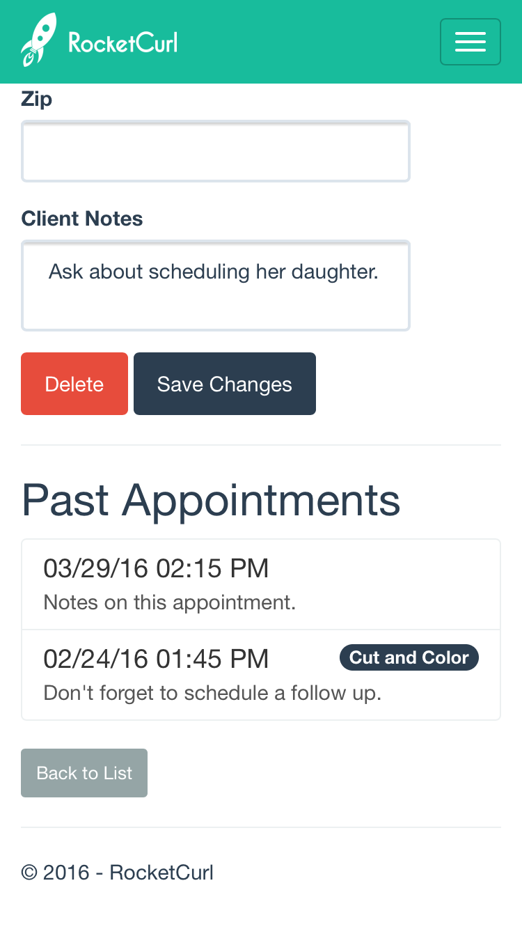 Change of Appointment Update